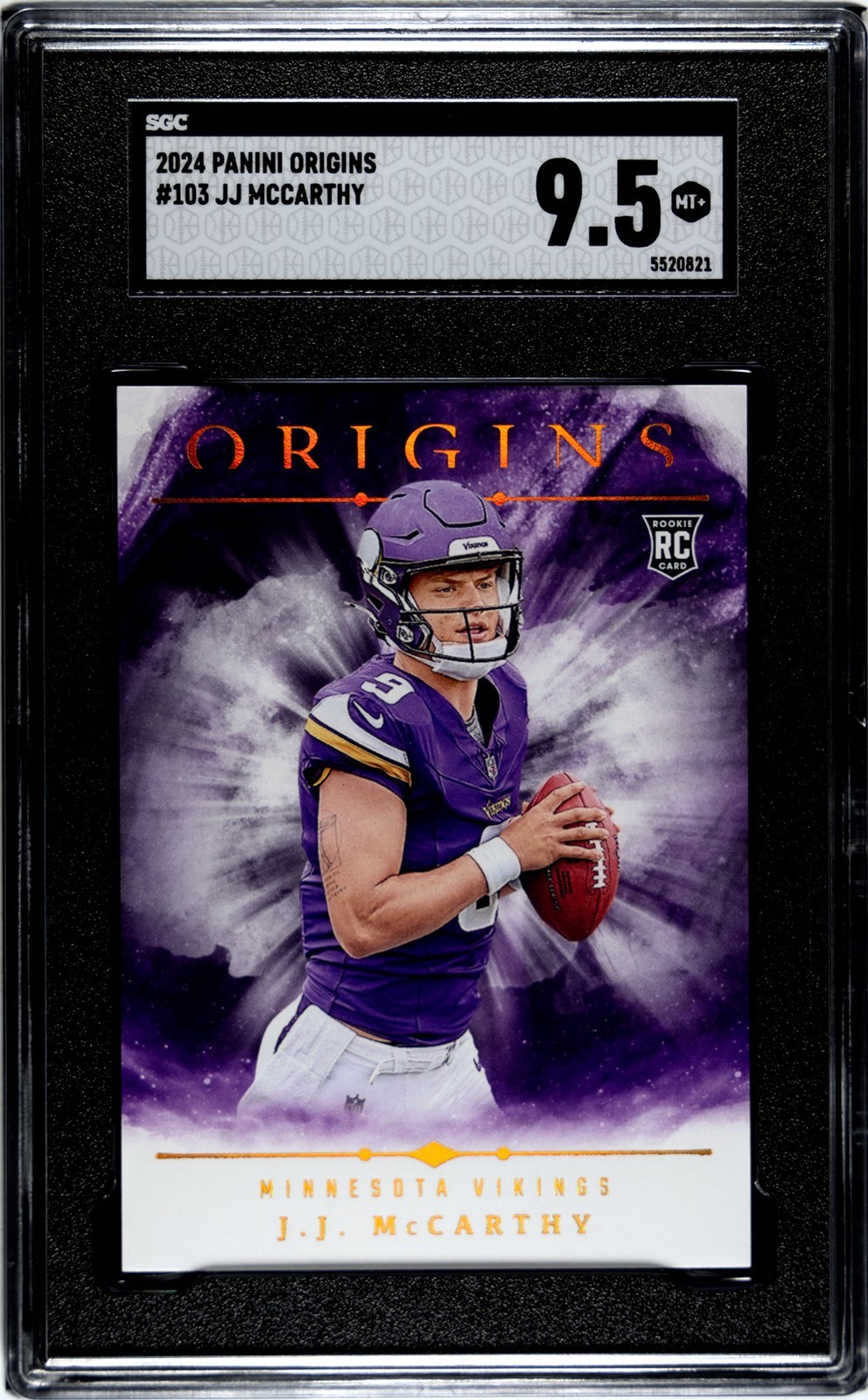 2024 Panini Origins - Rookies J.J. McCarthy #103 (RC) SGC MT+ 9.5
