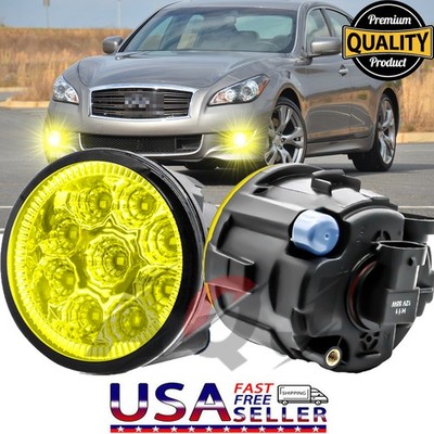 Pair YELLOW LED Fog Light Bumper Driving Lamp for INFINITI M56 2011-2013