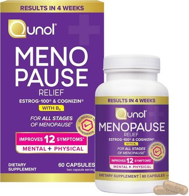 Qunol Menopause ESTROG-100 & COGNIZIN B6 Improves 12 Symptoms Mental + Physical