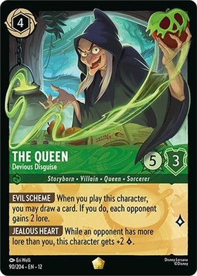Disney Lorcana Wilds Unknown The Queen - Devious Disguise Legendary