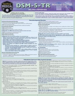 Dsm-5-Tr Medical Coding: A QuickStudy Laminated Reference Guide by Riona Bernste