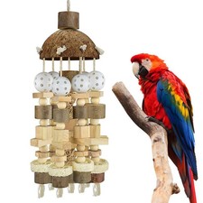 Toy Bite Wooden Chewing Natural Cage Bird Parrot Large Block  