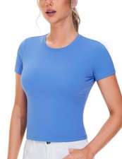 's Workout Tops Short Sleeve Slim Fit Breathable Athletic Yoga Running Casual...