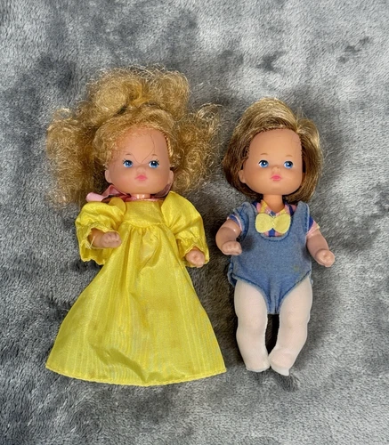 Mattel Heart Family Surprise Party Dolls 1985 Baby Girl & Baby Boy Vntg