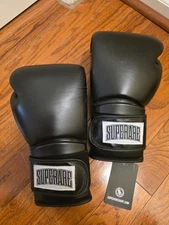 Superare Boxing Gloves 16oz Lace Up - Black - New with Tags