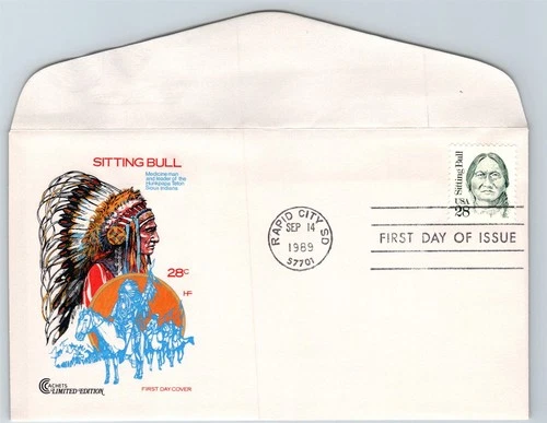 S07-4075, SITTING BULL, FAMOUS INDIAN CHIEF, *HF/COVER CRAFT CACHETS, FDC
