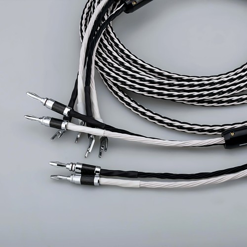 8N OCC 8AG HiFi Speaker Cable with Splitter Banana Y Spade Plug for AMP DAC - Picture 8 of 12