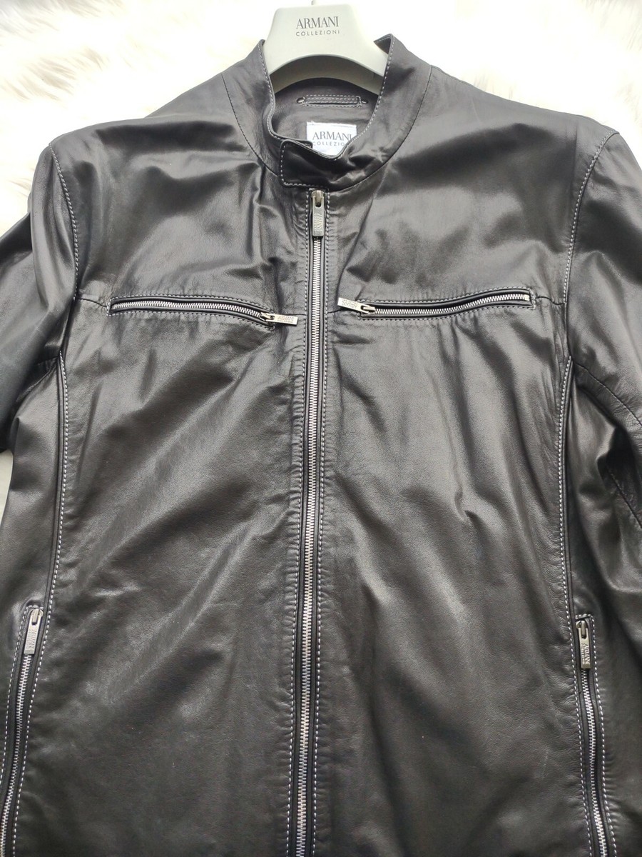 GIORGIO ARMANI LE COLLEZIONI BLACK LEATHER JACKET SZ. 44 | eBay GIORGIO ARMANI LE COLLEZIONI BLACK LEATHER JACKET SZ. 44 | eBay