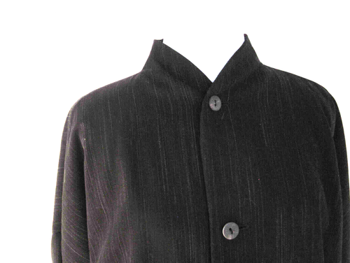 Shirin Guild UK boxy oversized jacket topper subtle stripes on black Eskandar - Picture 5 of 16