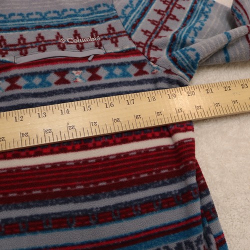 Columbia Fleece Sweater Womens Large Snap Mouintain Side Aztec Print Pullover - Picture 11 of 16