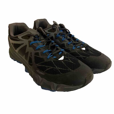 Merrell Agility Peak Flex Trail Running Shoes Mens 13 44 Black Gray Blue