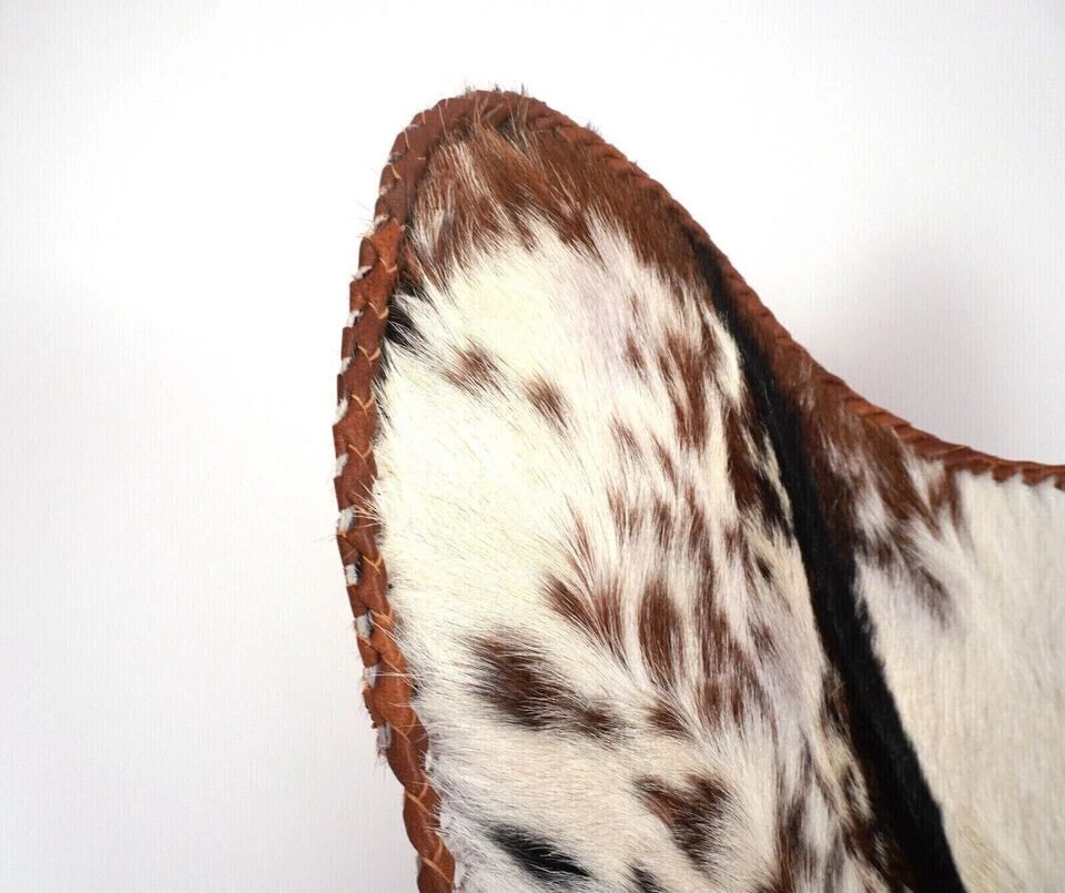 Cowhide Leather Butterfly Chair Brown & White Folding Living Room Chair Hair-on - Image 3 of 4