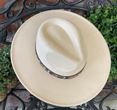 Cream Hat with Leopard Accent New Mud Pie Women main image 4