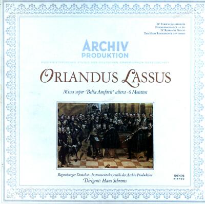 Orlandus Lassus,Schrems - Missa Super Bella Amfitrit' Altera -6 Motetten LP .