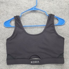 Kora Sports Bra Womens Large Black Pull On