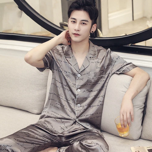 Luxus Herren Seide Satin Pyjama Set Weich Pyjama Langarm Nachtwäsche Loungewear - Bild 62 von 74