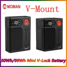 MOMAN Power Touch 50Wh/99Wh V-Mount V-Locking Battery PD Fast Charging Monitor
