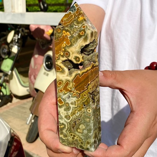 445G Restoration of Natural Ocean Jade Crystal Mineral Pillar obelisk - 第 5/12 張圖片