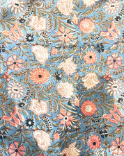 Indian Hand Block Print Cotton Fabric by the Yard, Sewing, Dressmaking, Handmade
