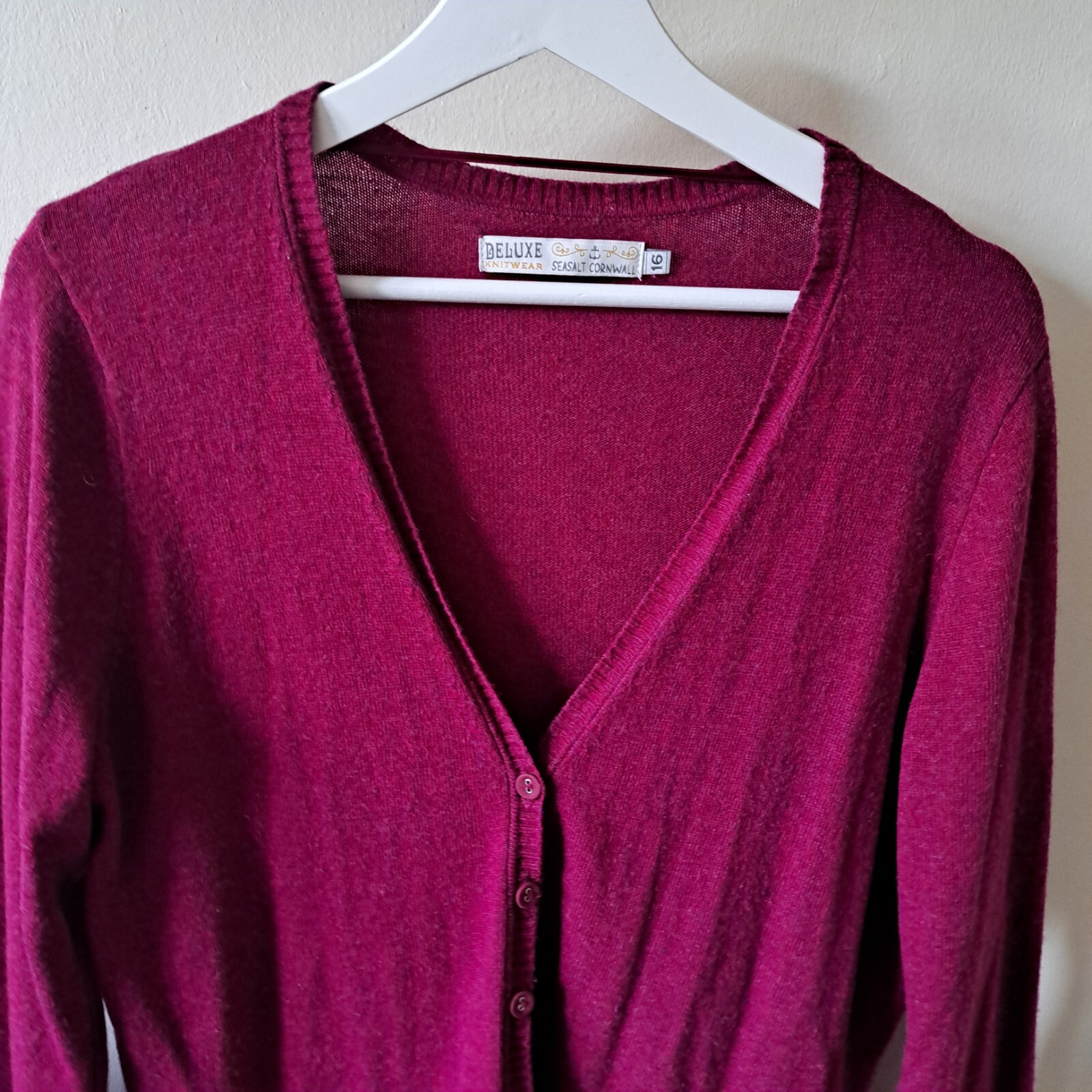 Seasalt Deluxe Womens Fine Knit Cardigan UK 16 Merino Alpaca Blend