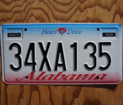 #ad ALABAMA LICENSE PLATE ALABAMA HEART OF DIXIE PINK BLUE License Plates Tags $10.99
