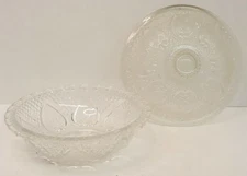  Vintage Pasari Clear Cut Glass Candy Dish with Hearts Design includes Lid 