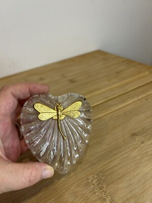 Libelle Herz Schmuckkästchen Kristallklar Gold Libelle Vintage