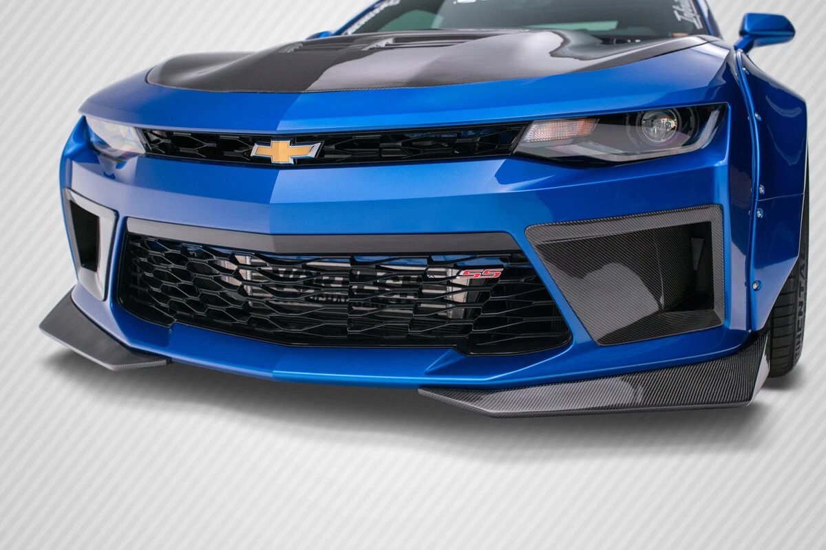 FOR 16 18 Camaro Carbon DriTech Grid Front Bumper Air Duct Spat
