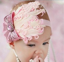 Assorted colors of vintage style headbands with feathers and embellishments C175