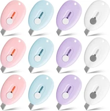 3/12 Mini Box Cutter Retractable Crafting Small Utility Knife Cutters Keychain