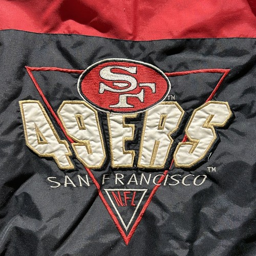 Vintage Late 90s Logo 7 San Francisco 49ers Full Zip Hooded Bomber Jacket Mens L - Picture 7 of 9