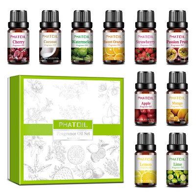Frucht Duftöl Ätherische Öle Set (10x 10ml) für Diffuser,Seifenkerze Herstellung
