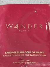 Image of Wander Beauty Baggage Claim Gold Eye Masks 1 Pair New