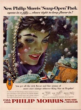 Print Ad Philip Morris Cigarette 1954 Tobacco Full Magazine Page 10.5"x13.5"