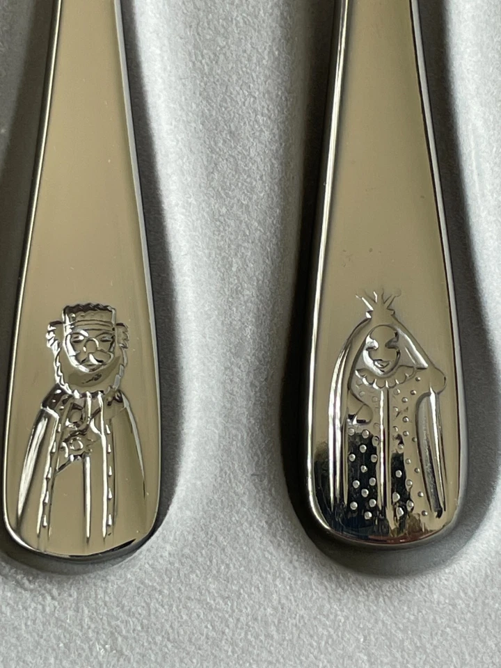 WMF Kinderbesteck Children's 4-pc Utensils Kasperle Puppets King-Qn-Jester  New - Image 3 of 4