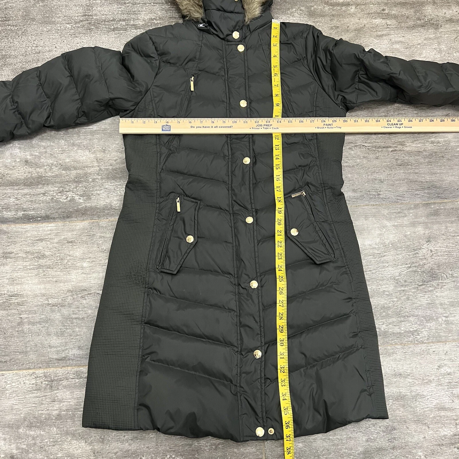 Michael Kors Piumino Piumino Parka Cappuccio in Pelliccia Finta Verde Oliva Donna M Cappotto