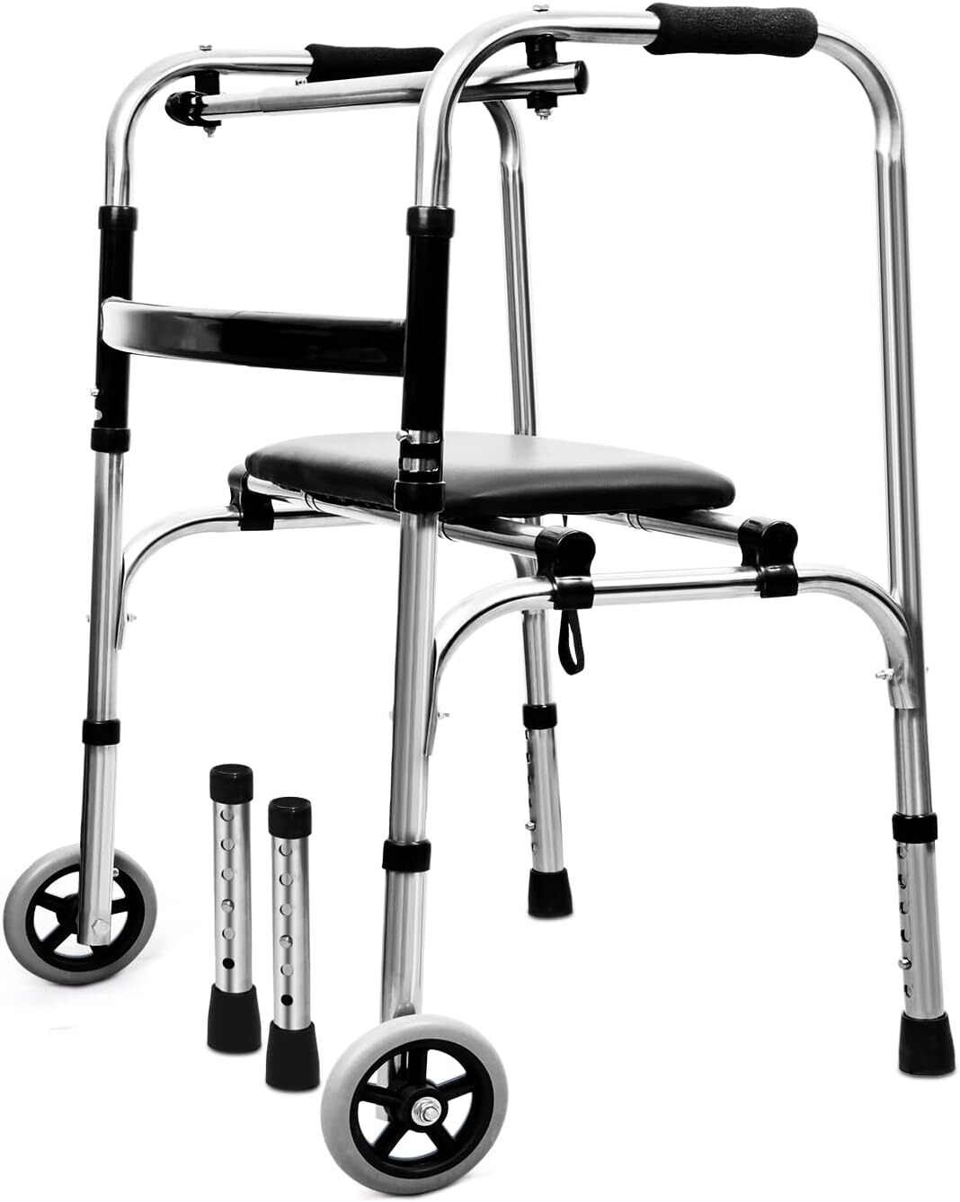 Folding Walker with Wheels Lightweight Folding Rolling Walker for