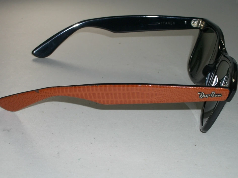 GAFAS DE SOL WAYFARER 5022 AÑOS 80 B&L RAY BAN EDICIÓN ESPECIAL CUERO NARANJA/NEGRO Foto 4 de 4