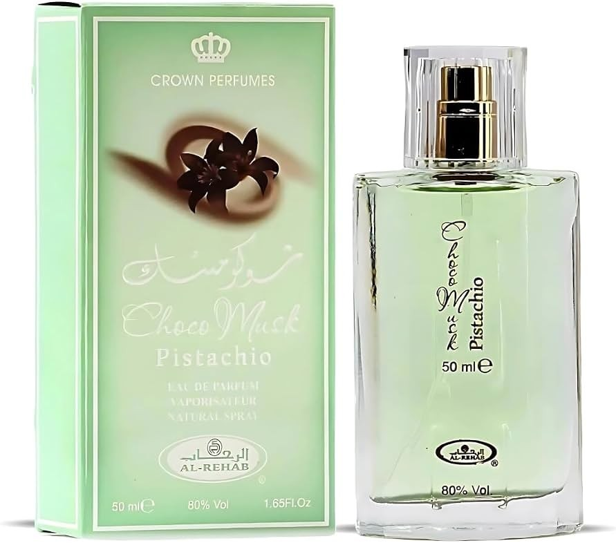Al-Rehab Choco Musk Pistachio Eau de Parfum Spray 50ml Unisex Fragrance