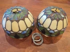Pair Of Vintage Tiffany Style Stained Glass Lamp Shades