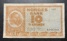 Norway 1971 10 Kroner Circulated Note Norges Bank