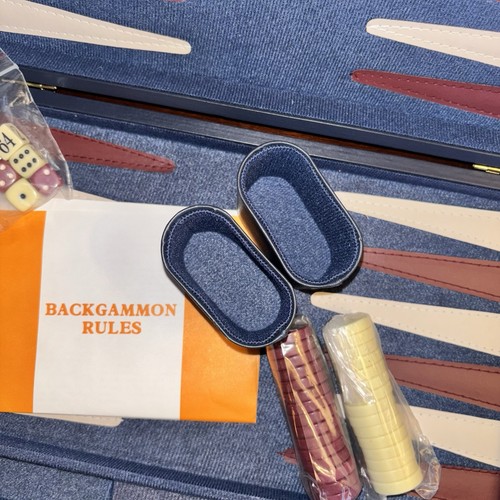 Vintage Cardinal Backgammon Game Premier Edition Blue Leatherette Case - Picture 12 of 21