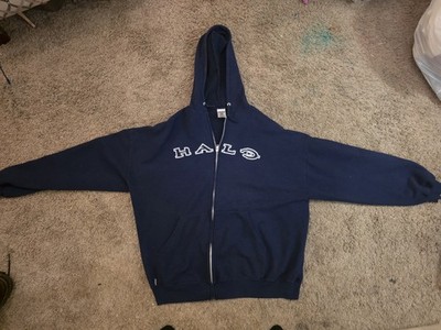Halo Zip Up Hoodie Bungie Master Chief Xbox Navy Blue  XXL Original Vintage 