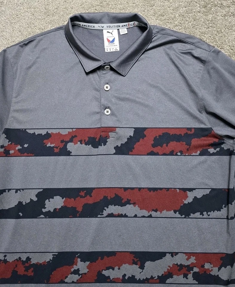 Polo de Golf Puma Volition America Freedom EE. UU. Gris Rojo Camuflaje Para Hombre’s M Foto 3 de 4