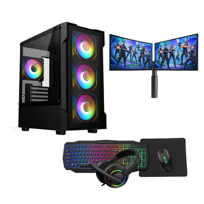 Gaming PC Bundle Dell DUAL SCREEN Intel Core i5 16GB 1TB Windows 11 GT710 SCHNELL