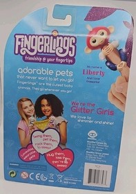 WowWee Fingerlings Glitter Monkey- Interactive Baby Pet (Red/White/Blue)-Liberty