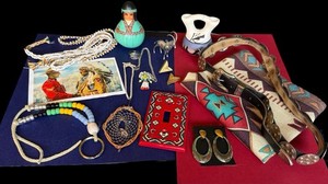 Vintage SW & NATIVE AMERICAN Crafts & Costume Jewelry Lot of 14 Pieces