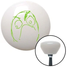 Green Angry Meme White Retro Shift Knob w/ M16x1.5 Insert Shifter Auto Manual