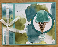 Cool Treats Book Fold Birthday - Hand Stamped Card - Stampin" Up