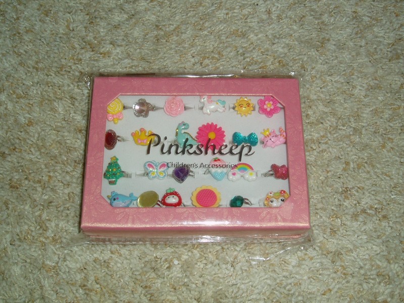 PINKSHEEP LITTLE GIRL ADJUSTABLE JEWELED RINGS - NEW IN BOX!